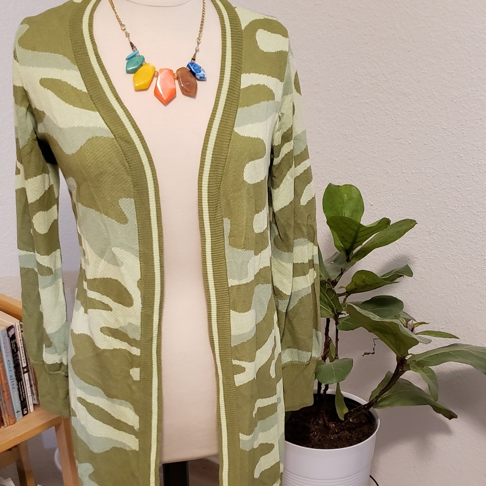 Army fatigue cardigan, medium, green